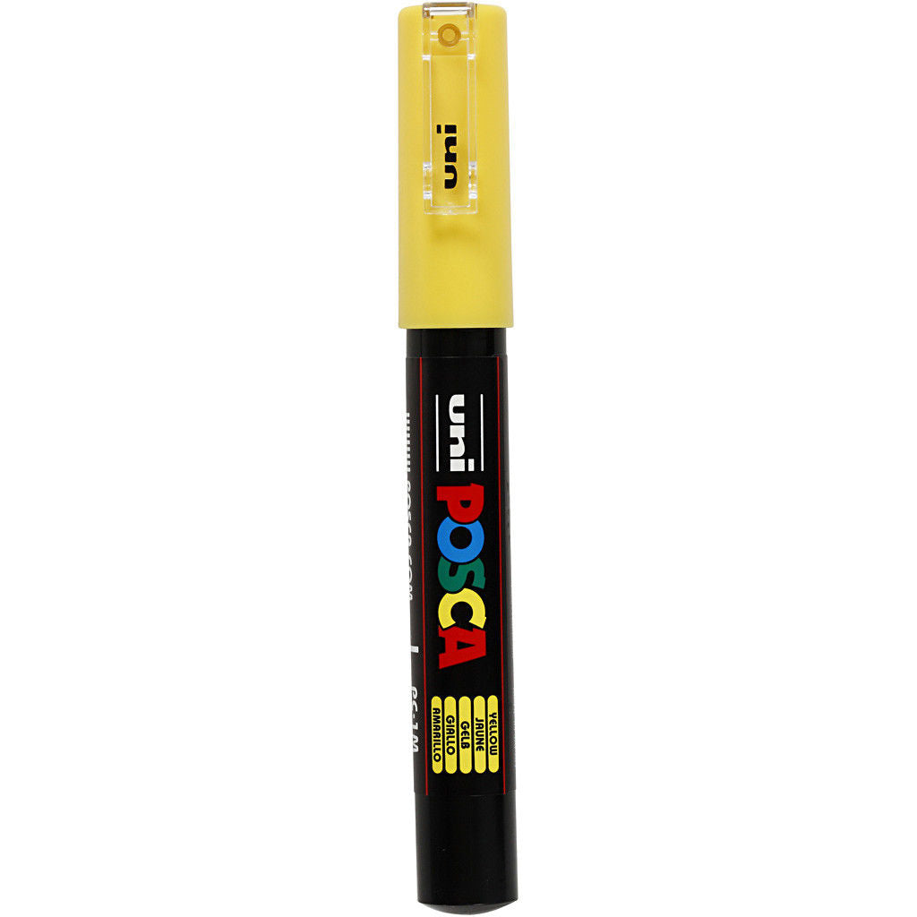 Uni Posca Verfmarker - lijndikte: 0,7 mm - PC-1MC - Geel - 02