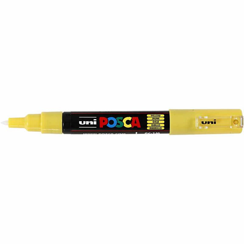 Uni Posca Verfmarker - lijndikte: 0,7 mm - PC-1MC - Geel - 02