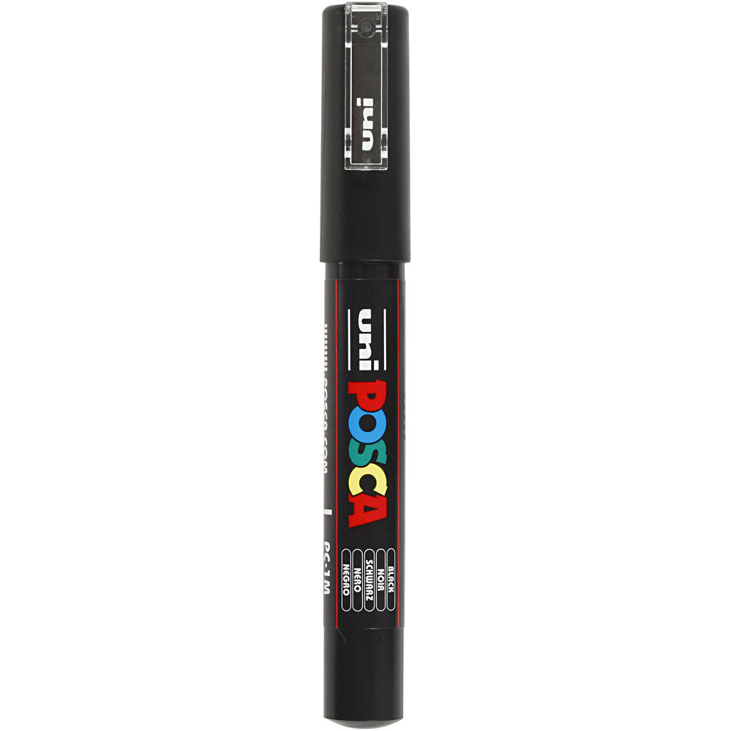 Uni Posca Verfmarker - lijndikte: 0,7 mm - PC-1MC - Zwart - 24