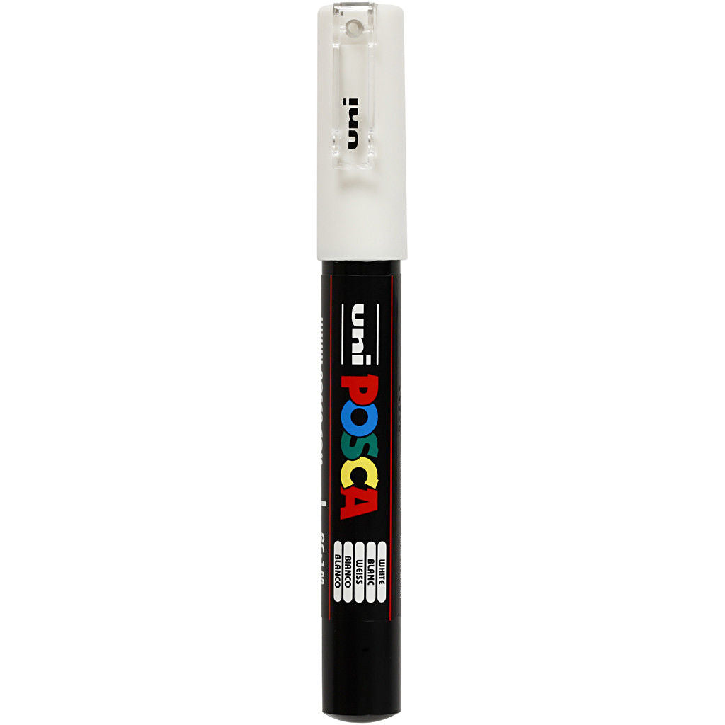 Uni Posca Verfmarker - lijndikte: 0,7 mm - PC-1MC - Wit - 01