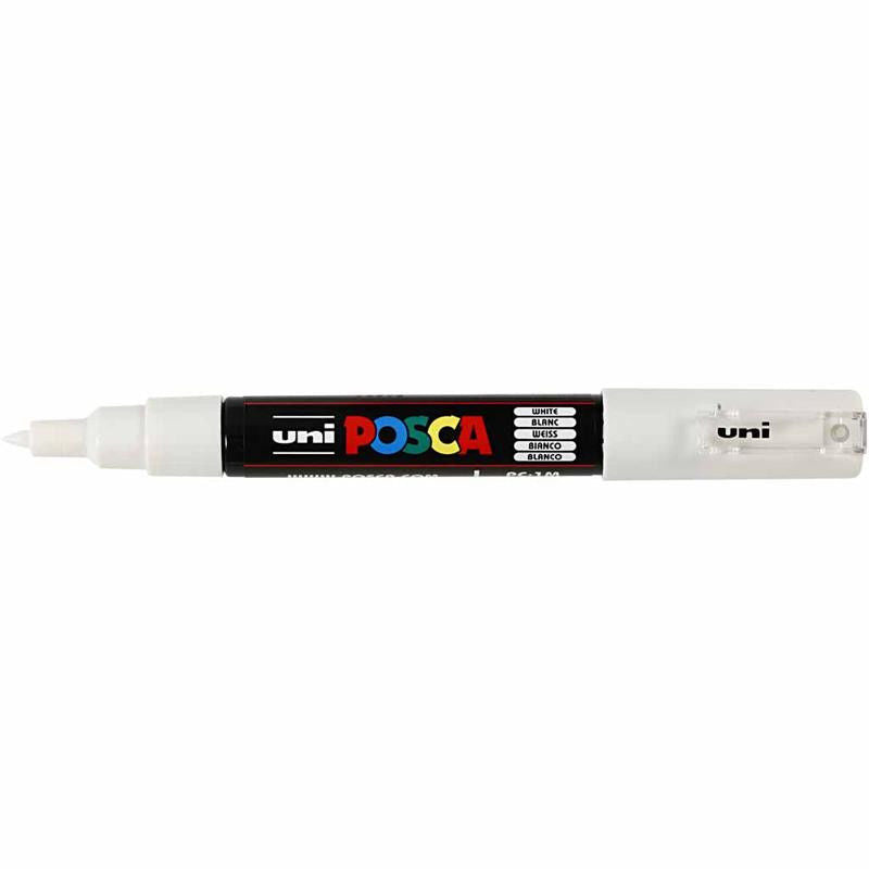 Uni Posca Verfmarker - lijndikte: 0,7 mm - PC-1MC - Wit - 01