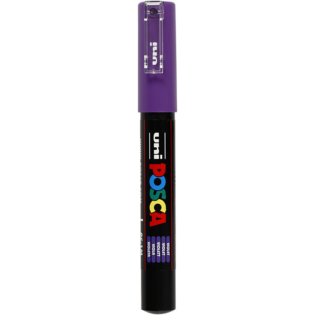 Uni Posca Verfmarker - lijndikte: 0,7 mm - PC-1MC - Paars - 12