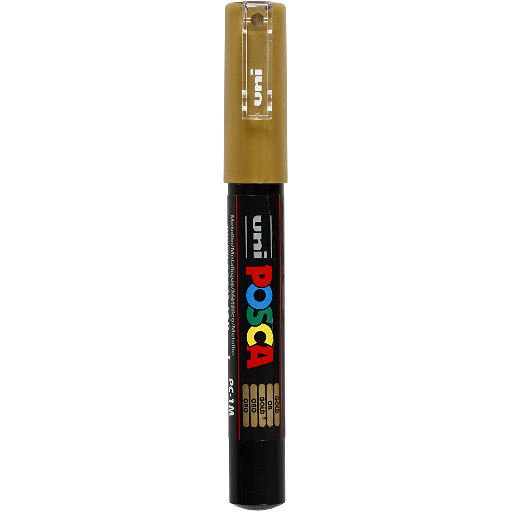 Uni Posca Verfmarker - lijndikte: 0,7 mm - PC-1MC - Goud - 25