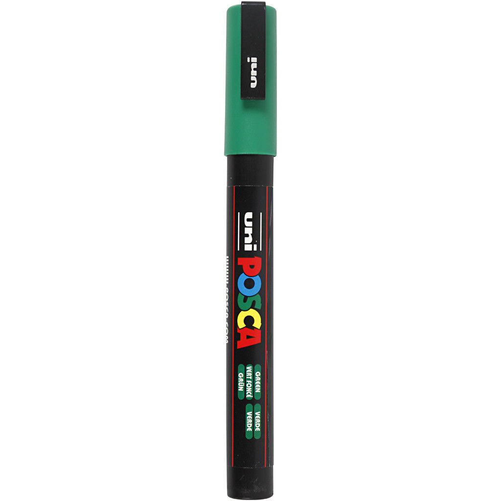 Uni Posca Verfmarker - lijndikte: 0,9-1,3 mm - PC-3M - Donkergroen - 6