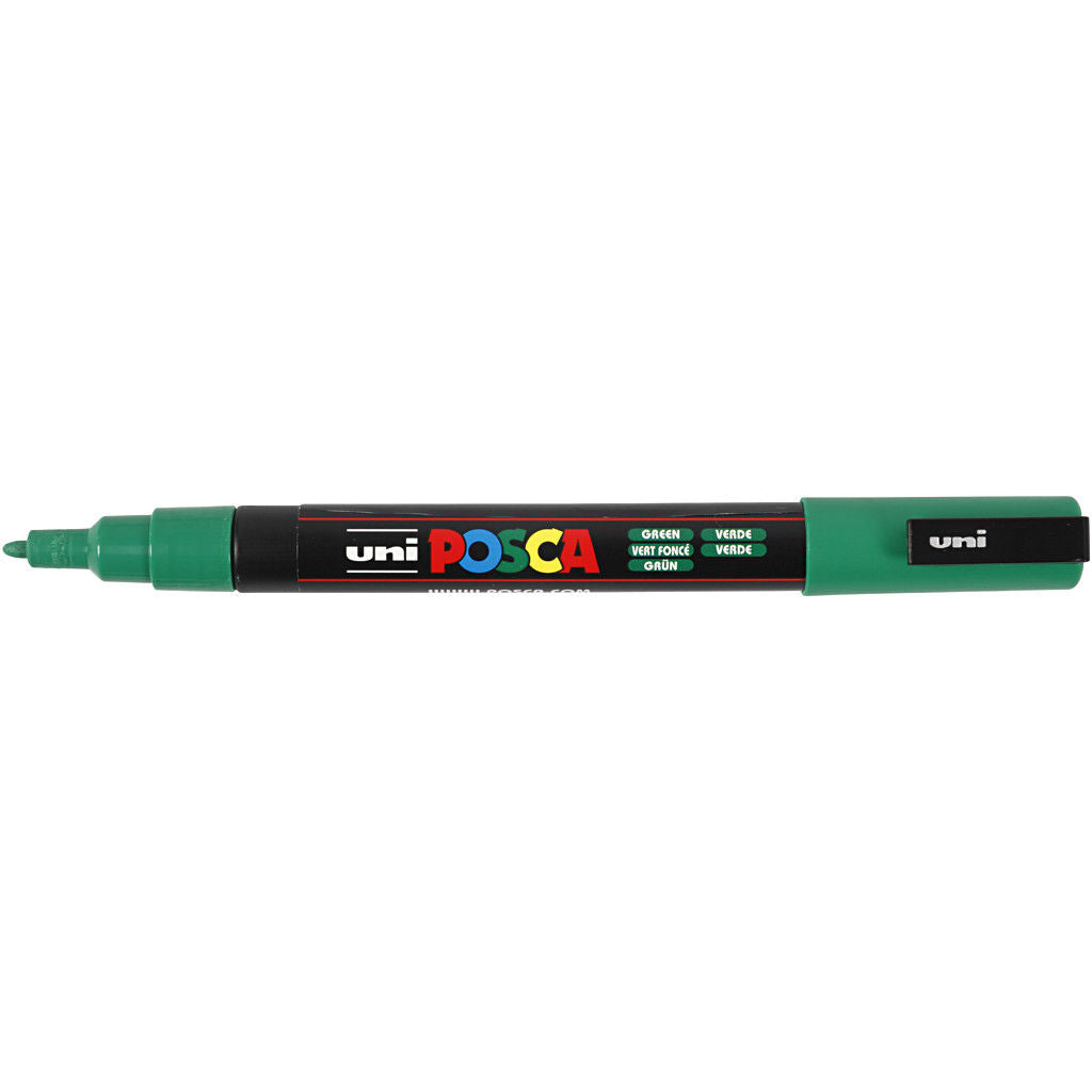 Uni Posca Verfmarker - lijndikte: 0,9-1,3 mm - PC-3M - Donkergroen - 6