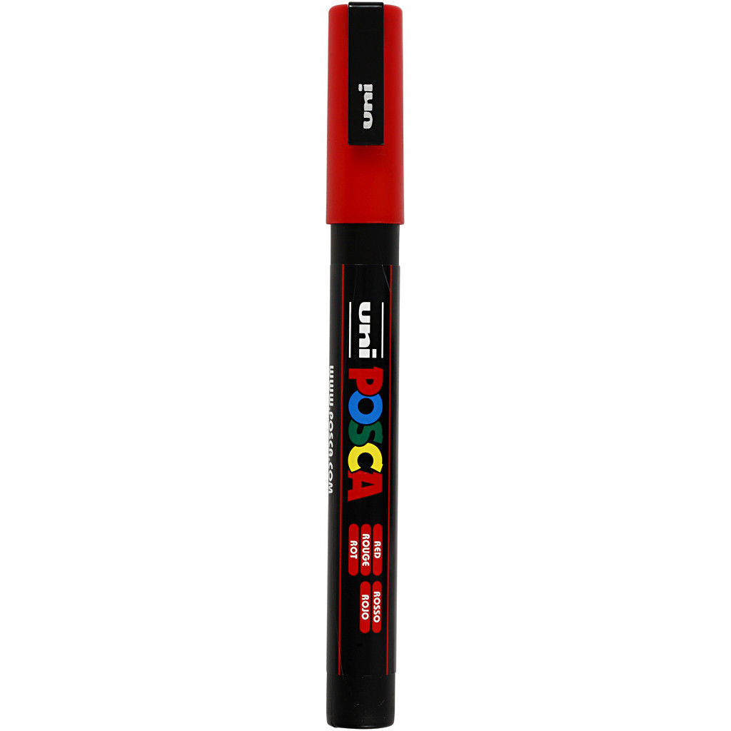 Uni Posca Verfmarker - lijndikte: 0,9-1,3 mm - PC-3M - Rood - 15