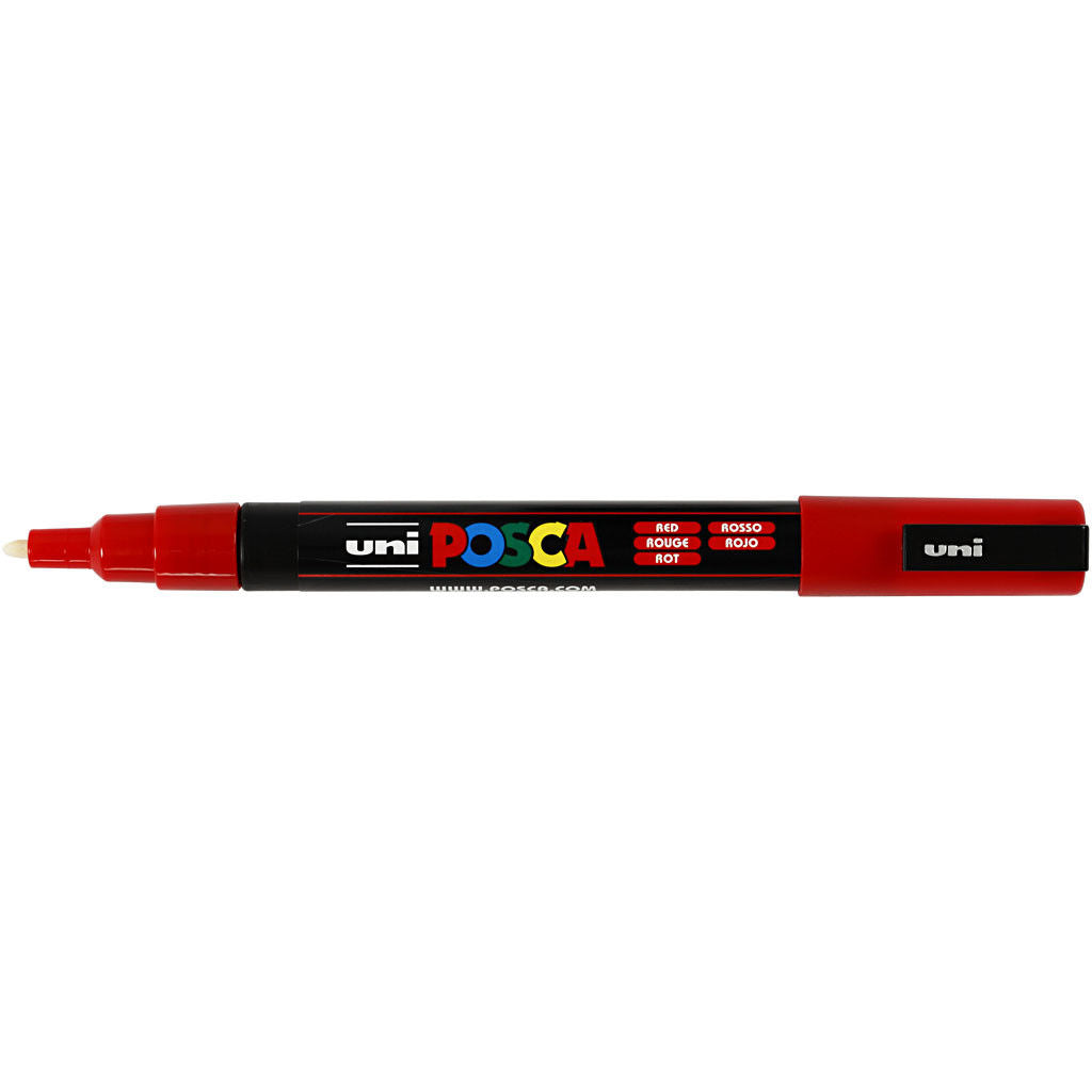 Uni Posca Verfmarker - lijndikte: 0,9-1,3 mm - PC-3M - Rood - 15