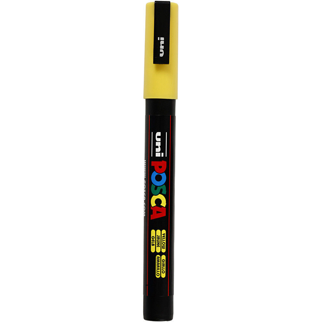 Uni Posca Verfmarker - lijndikte: 0,9-1,3 mm - PC-3M - Geel - 2