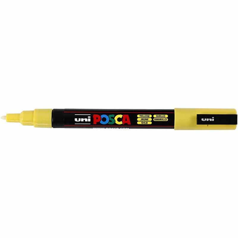 Uni Posca Verfmarker - lijndikte: 0,9-1,3 mm - PC-3M - Geel - 2