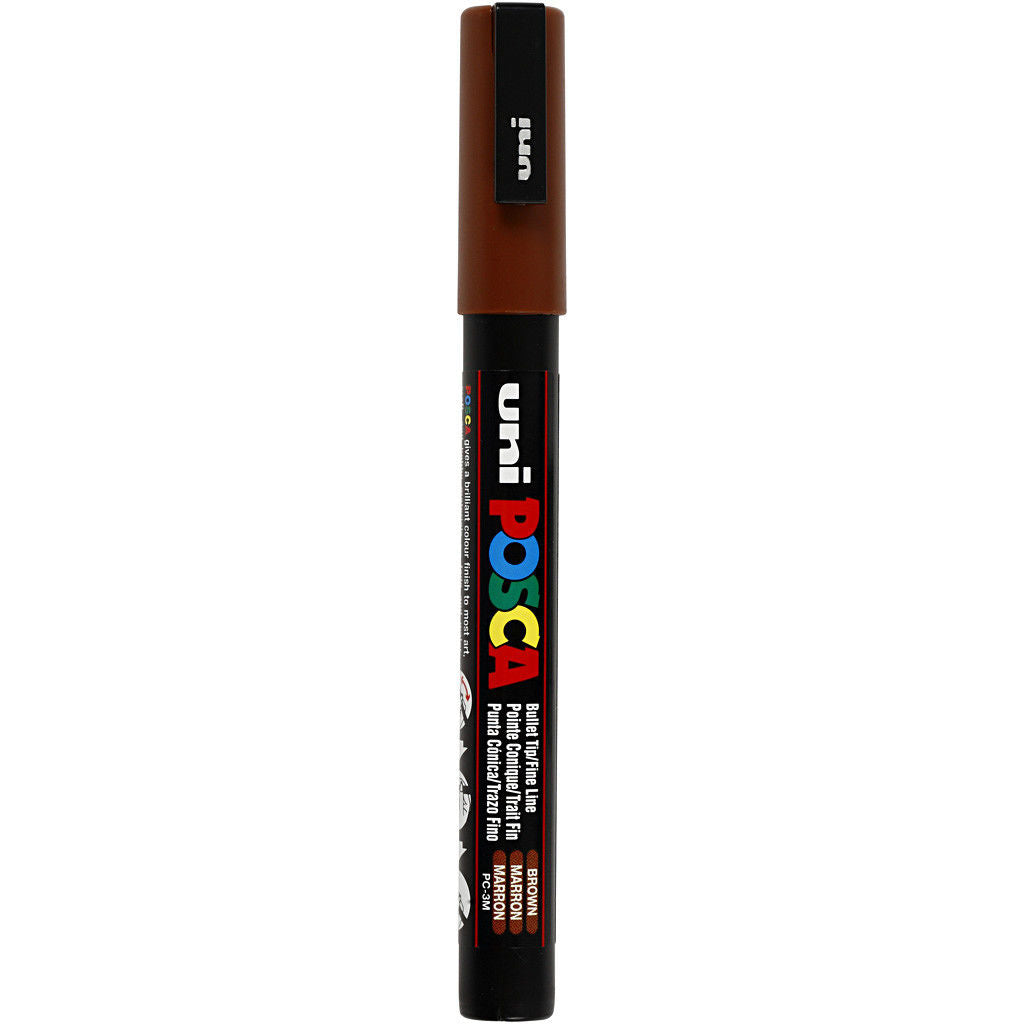 Uni Posca Verfmarker - lijndikte: 0,9-1,3 mm - PC-3M - Bruin - 21