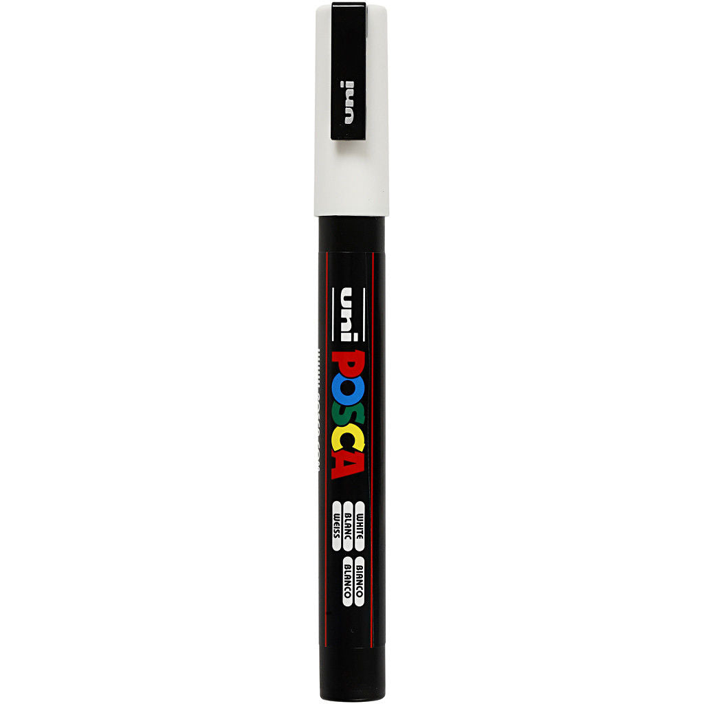 Uni Posca Verfmarker - lijndikte: 0,9-1,3 mm - PC-3M - Wit - 1
