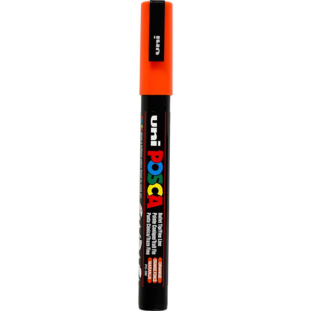 Uni Posca Verfmarker - lijndikte: 0,9-1,3 mm - PC-3M - Donkeroranje - 4