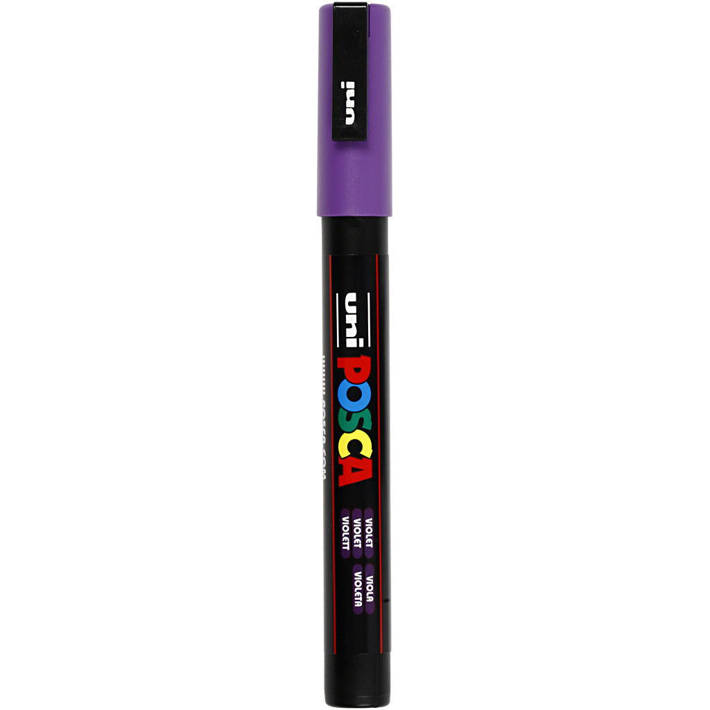 Uni Posca Verfmarker - lijndikte: 0,9-1,3 mm - PC-3M - Paars - 12