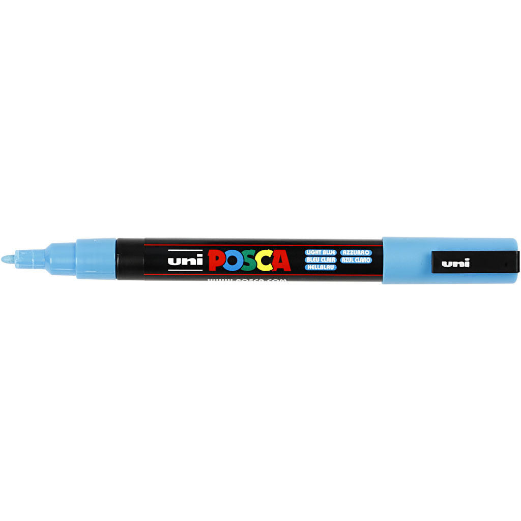 Uni Posca Verfmarker - lijndikte: 0,9-1,3 mm - PC-3M - Lichtblauw - 8