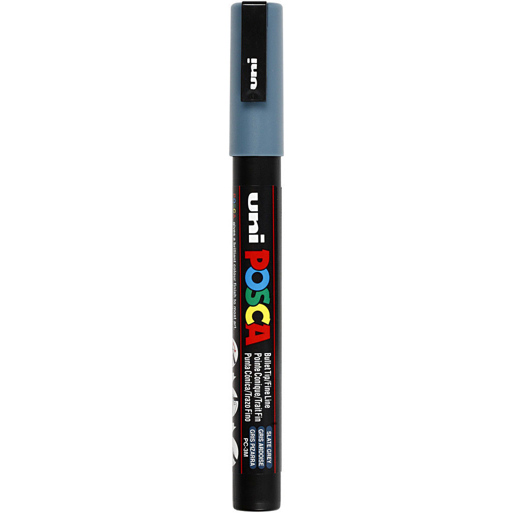 Uni Posca Verfmarker - lijndikte: 0,9-1,3 mm - PC-3M - Leigrijs - 61