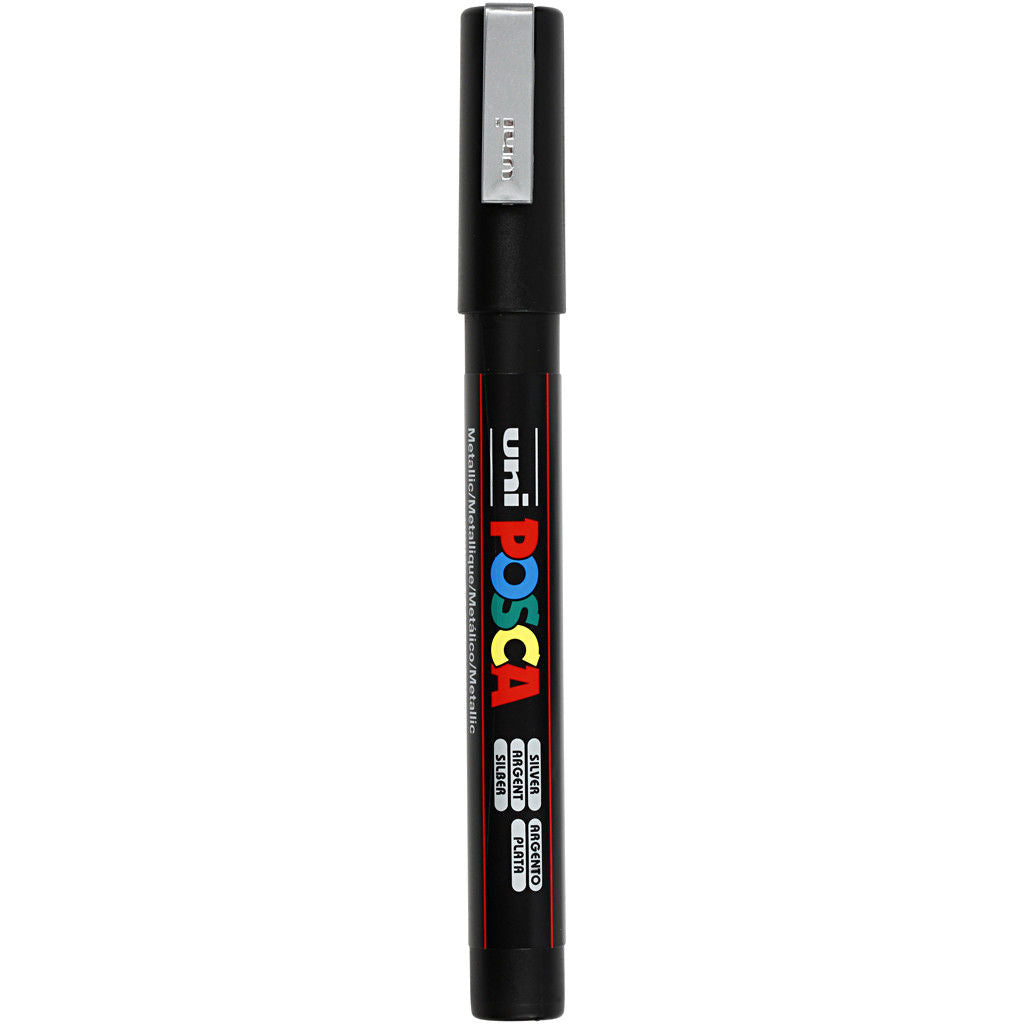 Uni Posca Verfmarker - lijndikte: 0,9-1,3 mm - PC-3M - Silver - 26