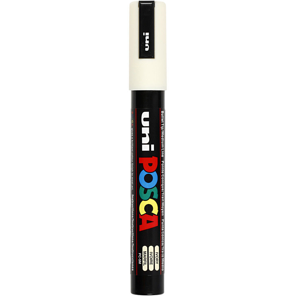 Uni Posca Verfmarker - lijndikte: 2,5 mm - PC-5M - Ivoor - 46