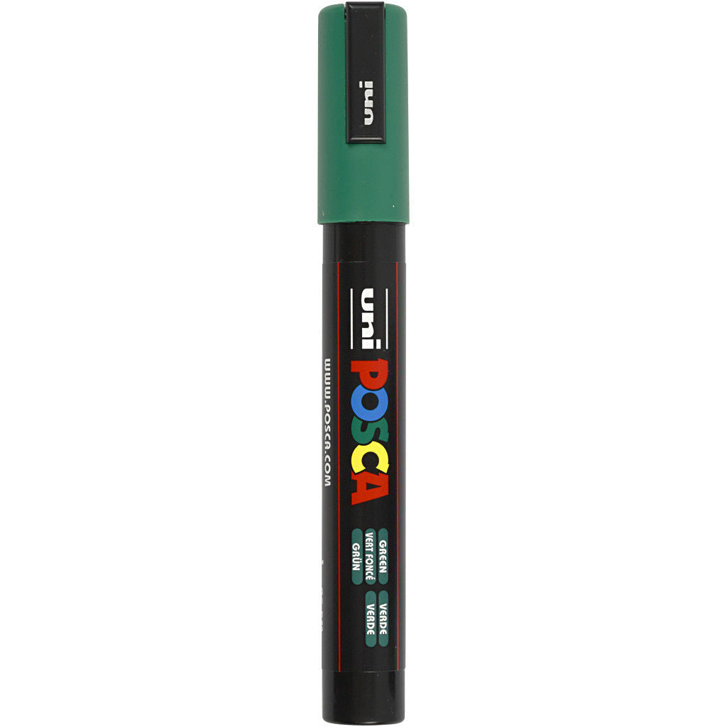 Uni Posca Verfmarker - lijndikte: 2,5 mm - PC-5M - Donkergroen - 6