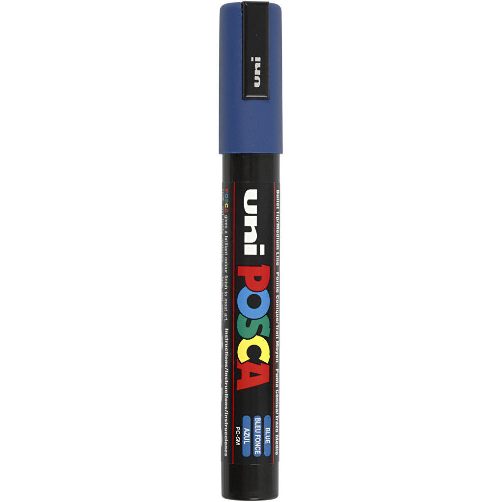 Uni Posca Verfmarker - lijndikte: 2,5 mm - PC-5M - Donkerblauw - 33