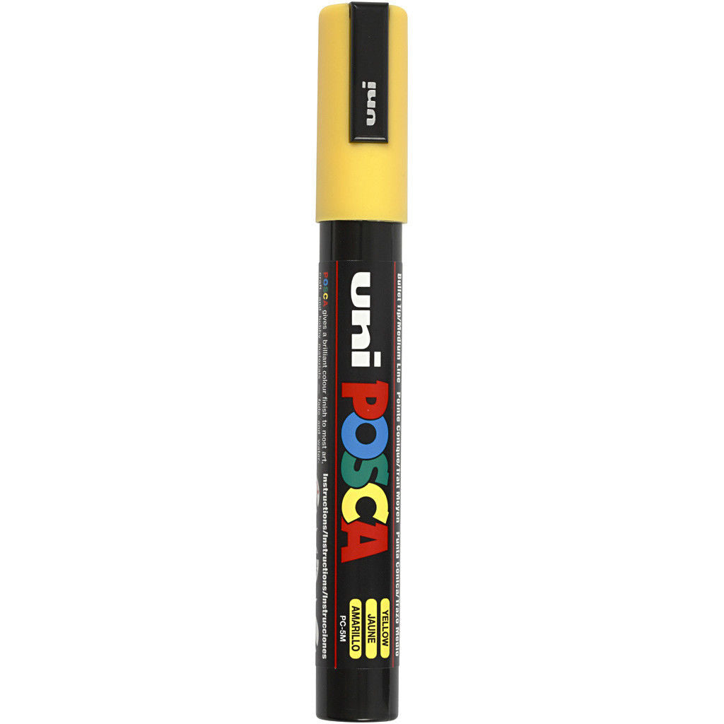 Uni Posca Verfmarker - lijndikte: 2,5 mm - PC-5M - Geel - 2