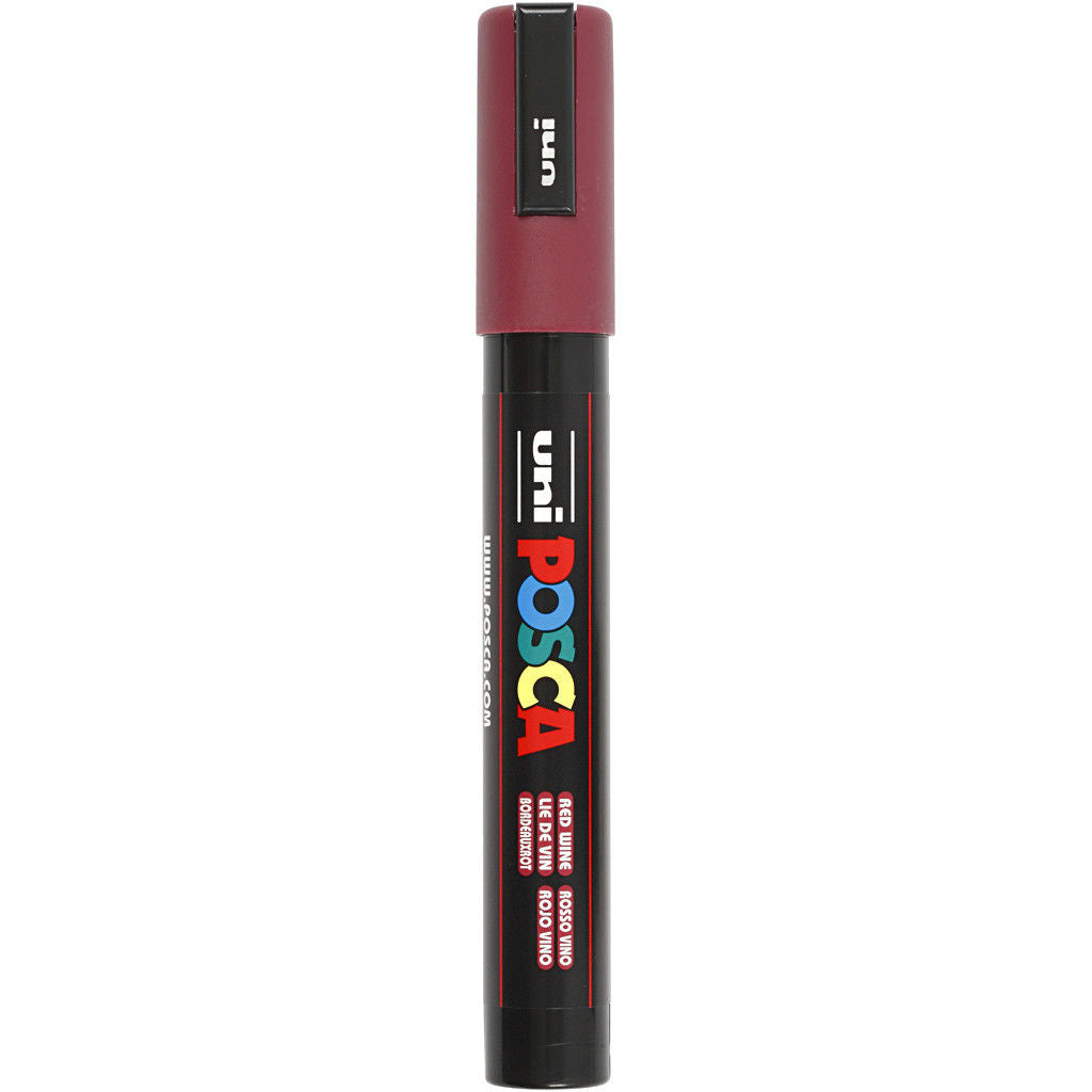Uni Posca Verfmarker - lijndikte: 2,5 mm - PC-5M - Wijnrood - 60