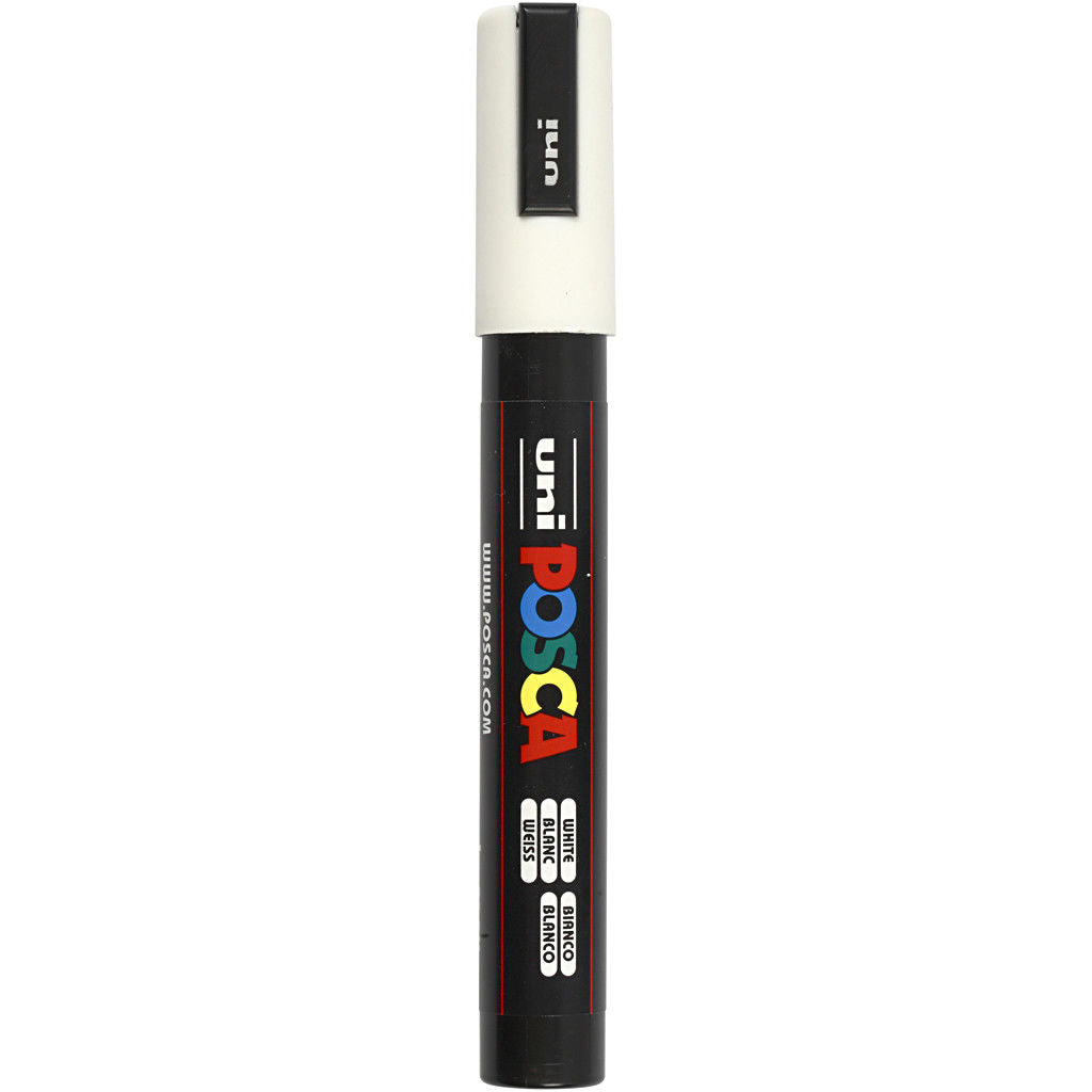 Uni Posca Verfmarker - lijndikte: 2,5 mm - PC-5M - Wit - 1