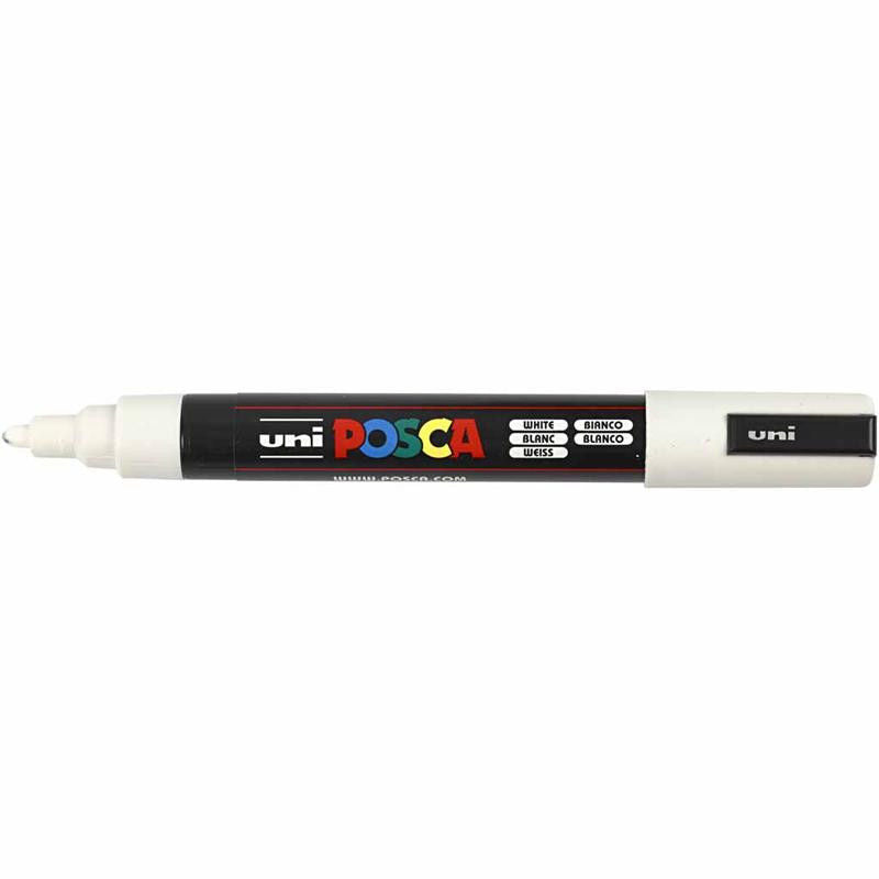 Uni Posca Verfmarker - lijndikte: 2,5 mm - PC-5M - Wit - 1
