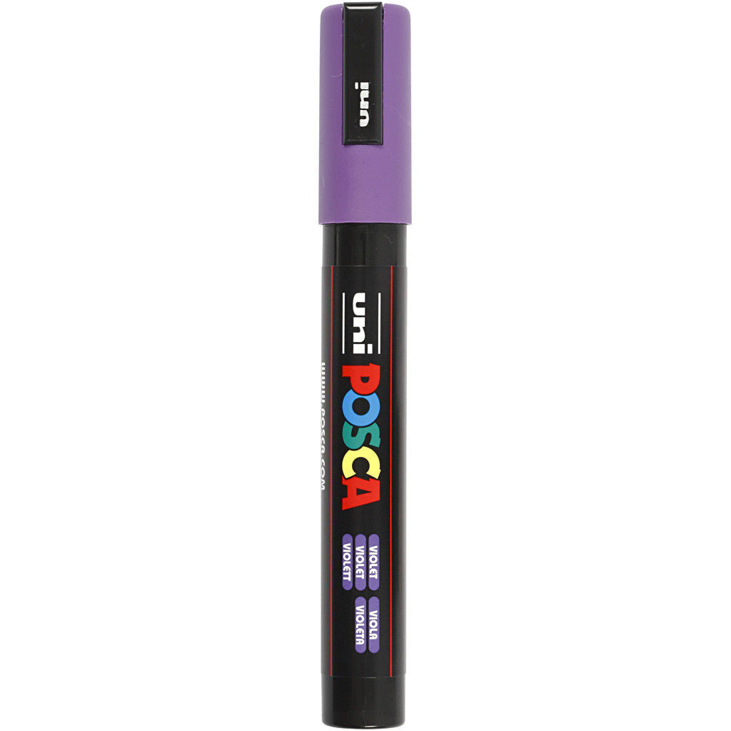 Uni Posca Verfmarker - lijndikte: 2,5 mm - PC-5M - Paars - 12