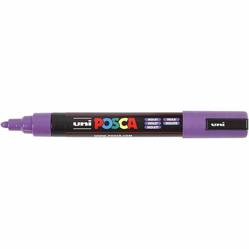 Uni Posca Verfmarker - lijndikte: 2,5 mm - PC-5M - Paars - 12