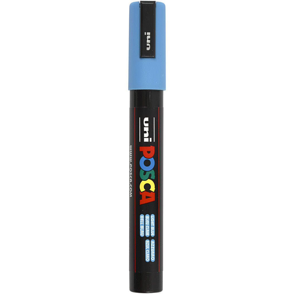 Uni Posca Verfmarker - lijndikte: 2,5 mm - PC-5M - Lichtblauw - 8