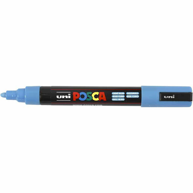 Uni Posca Verfmarker - lijndikte: 2,5 mm - PC-5M - Lichtblauw - 8
