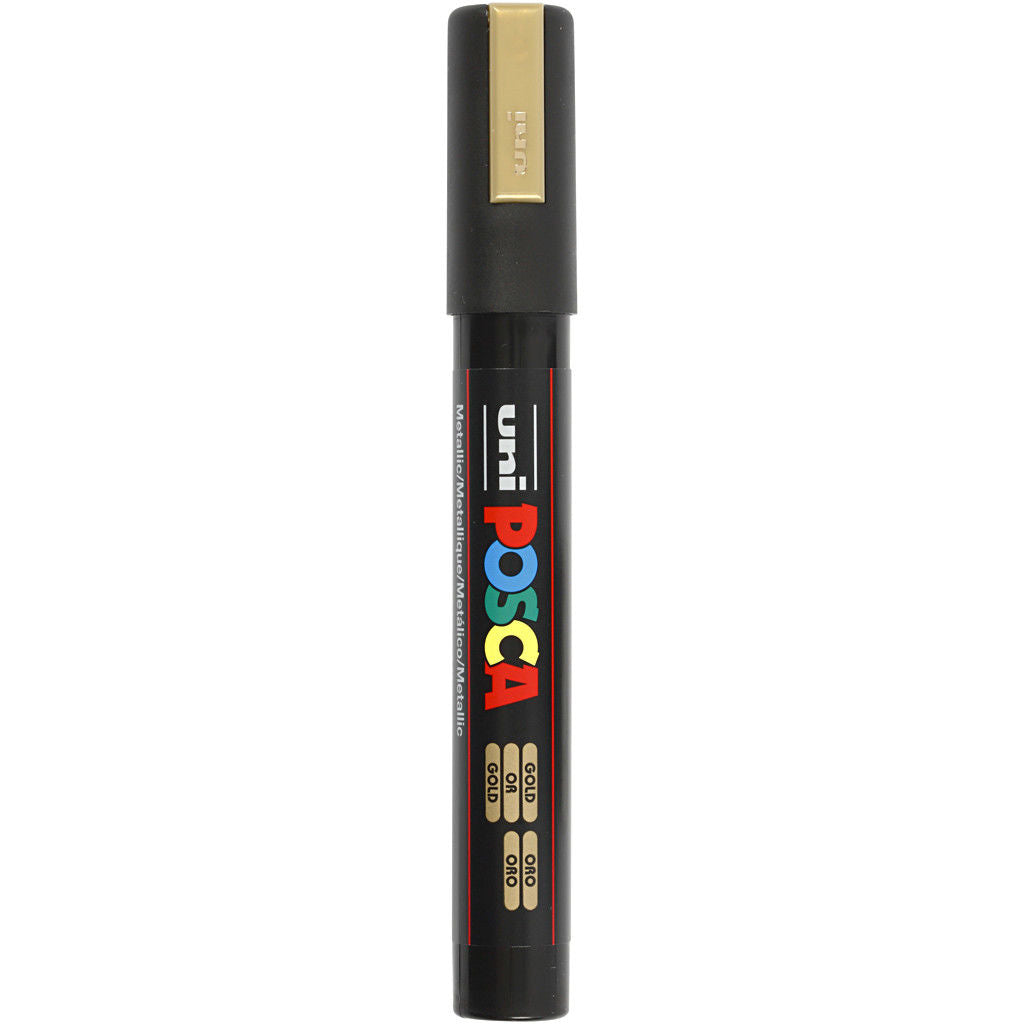 Uni Posca Verfmarker - lijndikte: 2,5 mm - PC-5M - Goud - 25