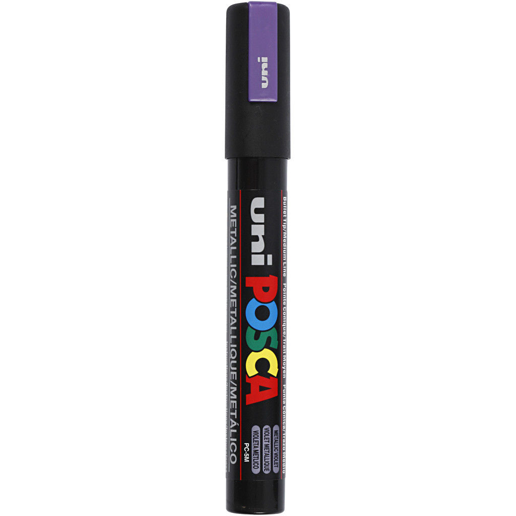Uni Posca Verfmarker - lijndikte: 2,5 mm - PC-5M - Metallic Paars - M12