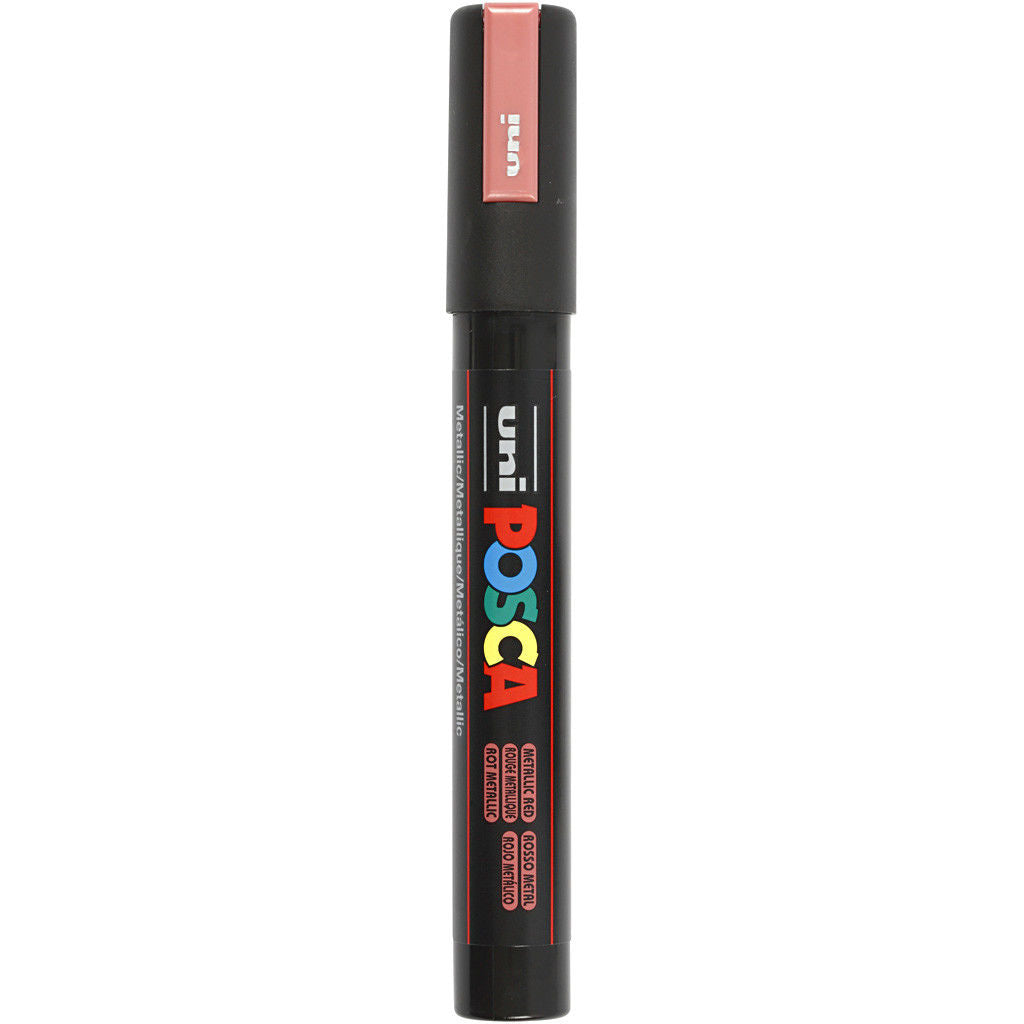 Uni Posca Verfmarker - lijndikte: 2,5 mm - PC-5M - Metallic Rood - M15