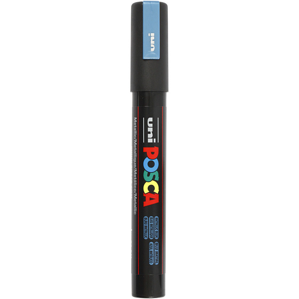 Uni Posca Verfmarker - lijndikte: 2,5 mm - PC-5M - Metallic Blauw - M33
