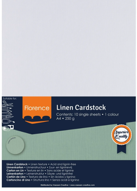 Florence - Linnenkarton - 250g - A4 - White - 10x (2821-097)