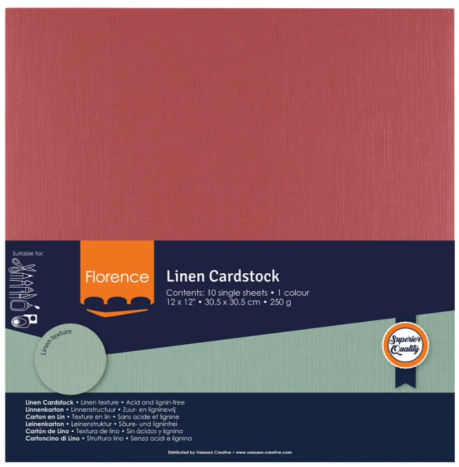 Florence • Linnenkarton 250g 30,5x30,5cm Cassis 10x (2822-032)