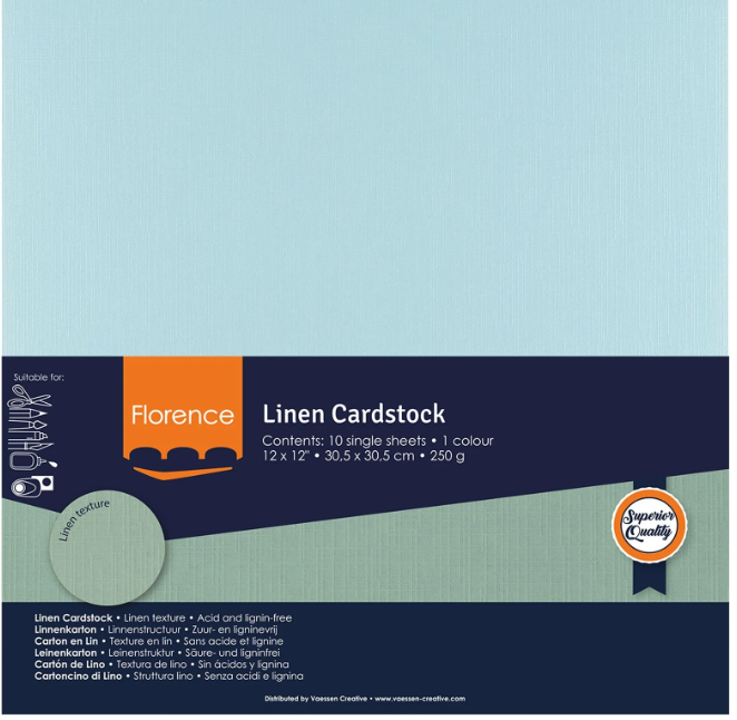 Florence • Linnenkarton 250g 30,5x30,5cm Ocean 10x (2822-045)