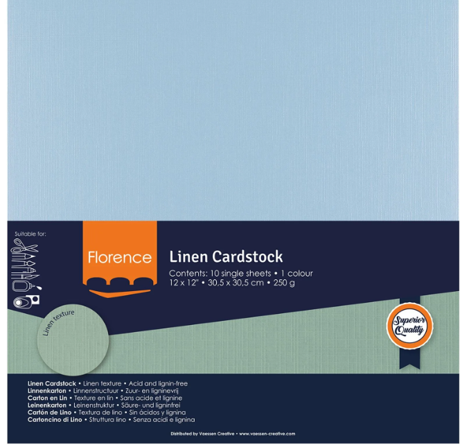 Florence • Linnenkarton 250g 30,5x30,5cm Water 10x (2822-047)