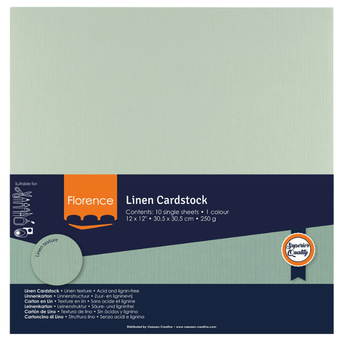 Florence • Linnenkarton 250g 30,5x30,5cm Aqua 10x (2822-056)
