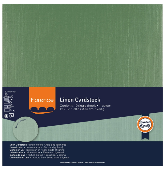 Florence • Linnenkarton 250g 30,5x30,5cm Pine 10x (2822-078)