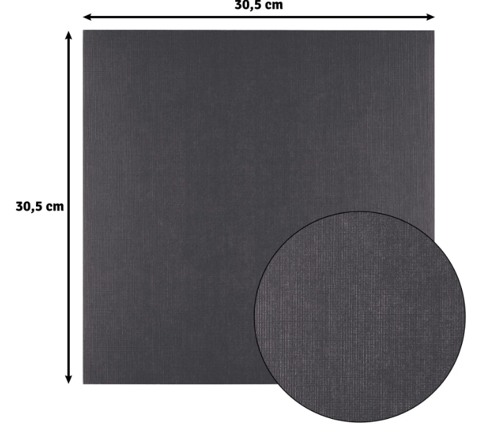 Florence • Linnenkarton 250g 30,5x30,5cm Black 10x (2822-096)