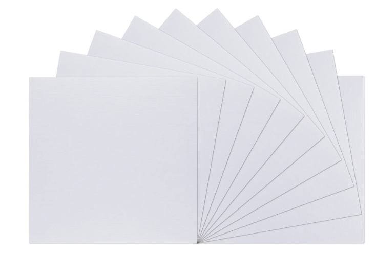 Florence - Linnenkarton - 250g - 30,5x30,5cm - White - 10x (2822-097)