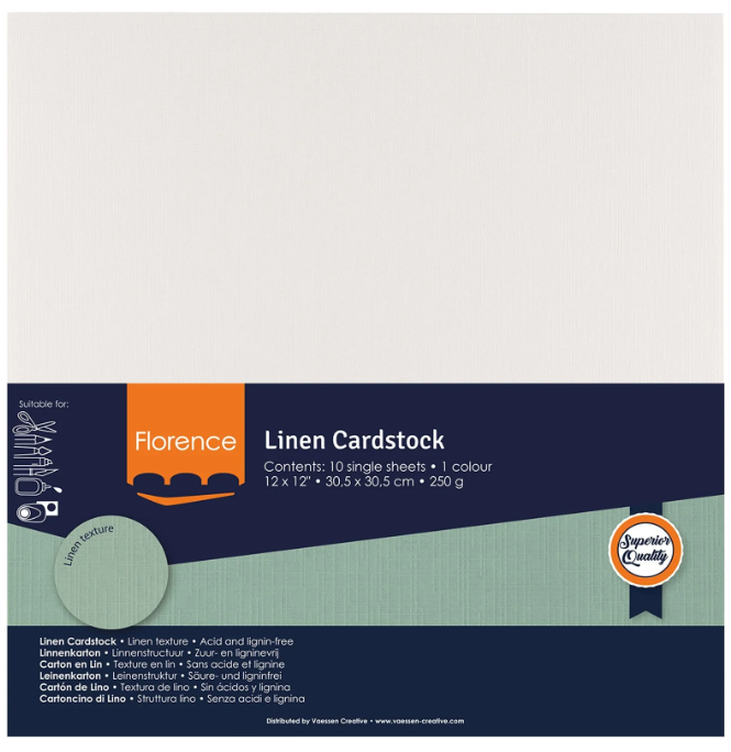 Florence • Linnenkarton 250g 30,5x30,5cm Off-White 10x (2822-101)