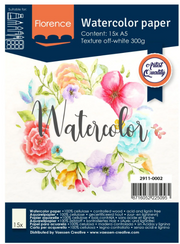 Florence • Aquarelpapier 300g Textuur A5 Off-White 15x  (2911-0002)