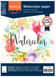 Florence • Aquarelpapier 300g Textuur A4 Off-White 10x  (2911-0003)