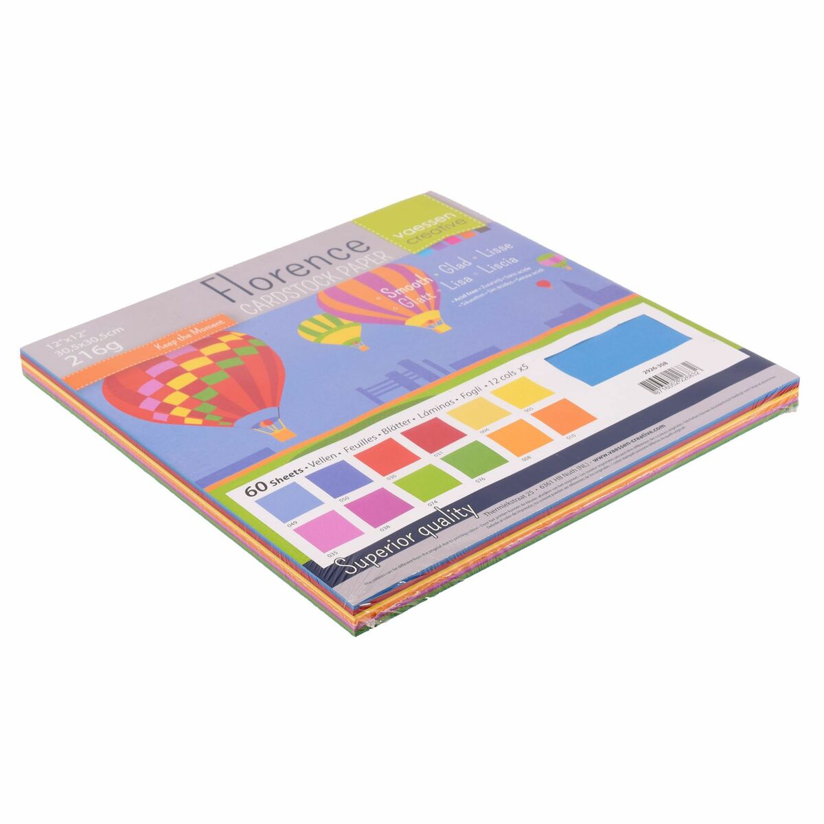 Florence • Cardstock smooth 30,5x30,5cm Assorti 12x5 Basic (2926-308)