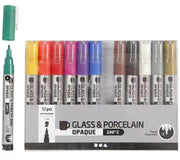 GLAS- EN PORSELEINSTIFT DEKKEND SET 12 STUKS (31334)