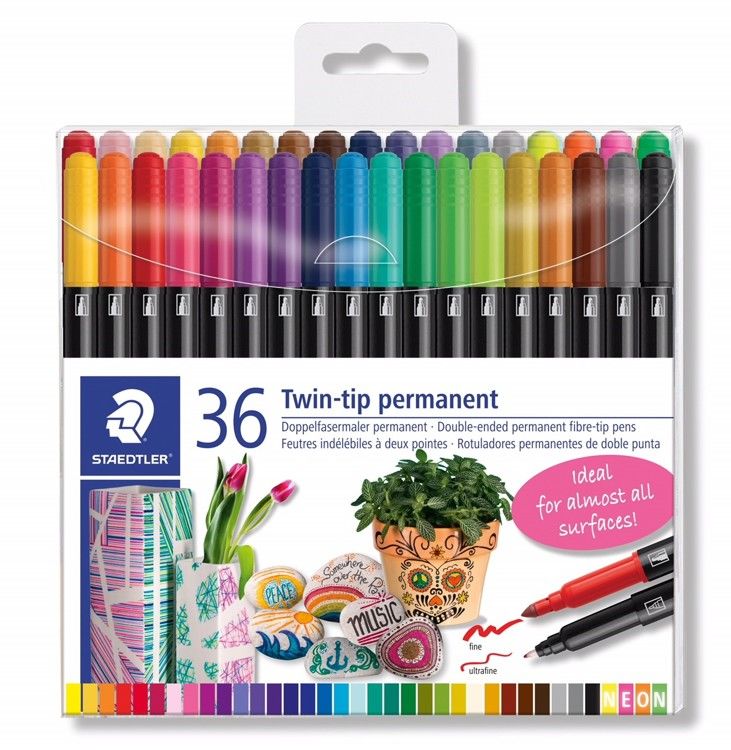 permanente stift dubbele punt - set 18 st (3187 TB18)