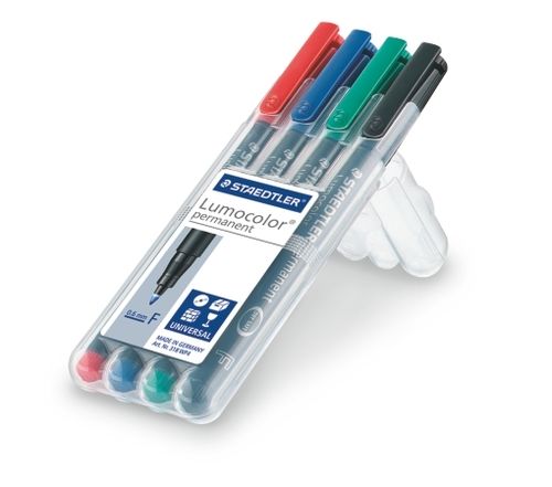 Steadtler - Lumocolor F permanent - Box 4 st (318 WP4)